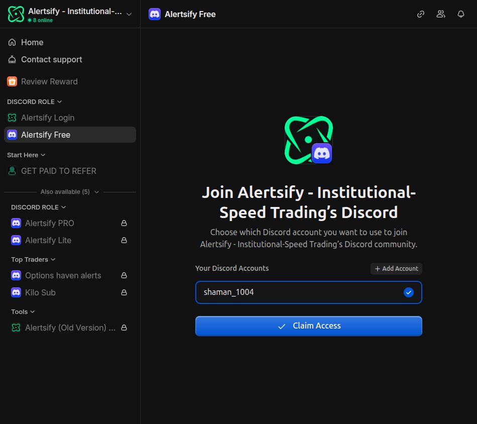 Free tier: Discord claim gate