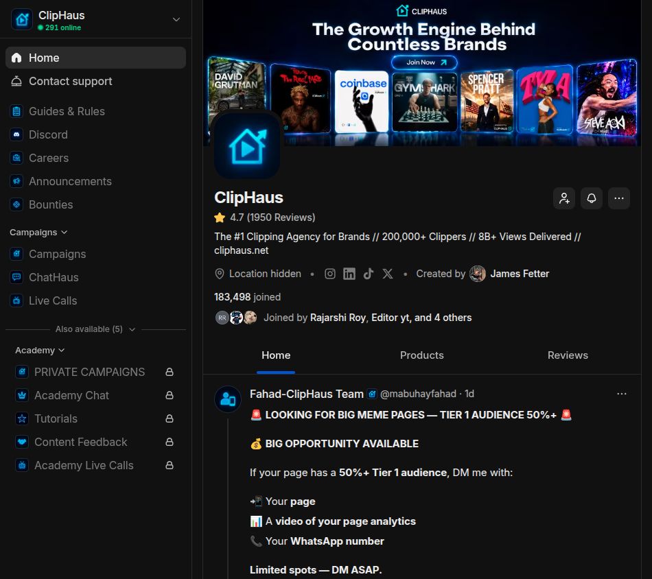 Free member view on Whop, Sep 27, 2026