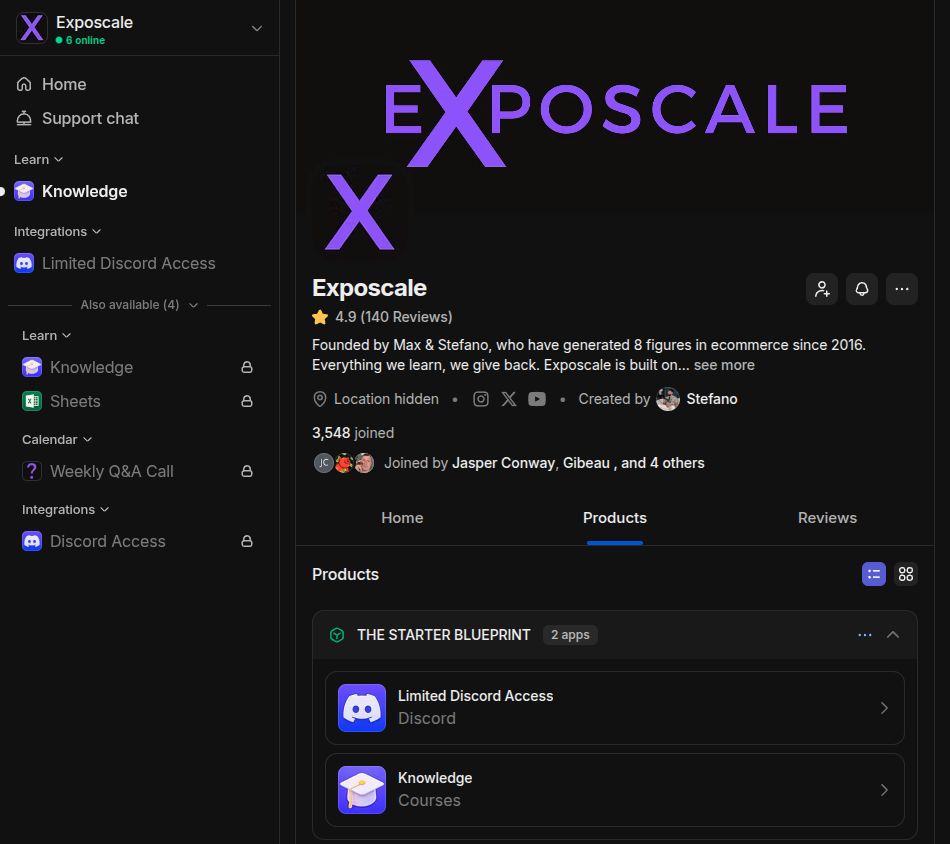 Free member view on Whop, Sep 27, 2026