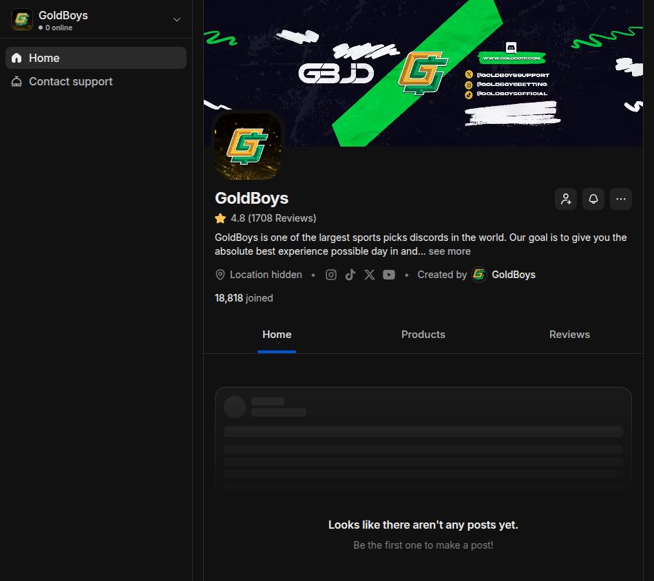 GoldBoys Whop store, Sep 27, 2026 (pre-join view)