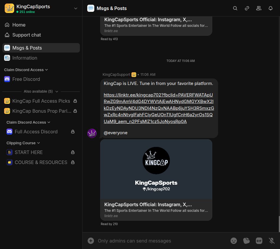 Free member view on Whop, Sep 27, 2026