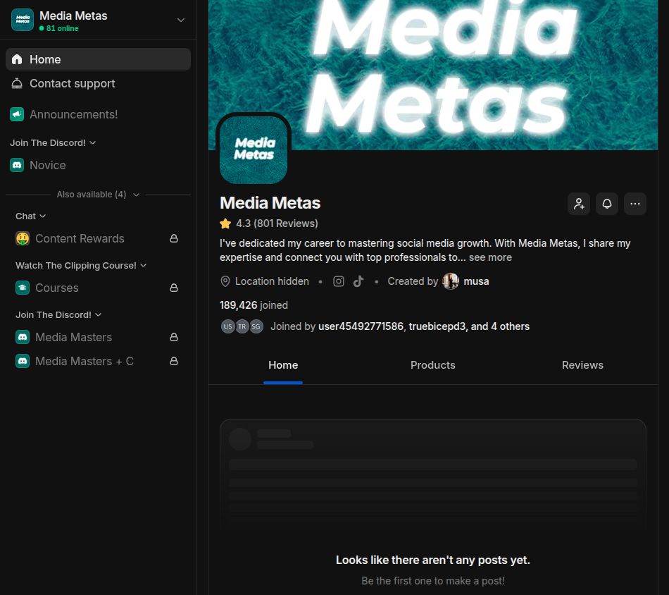 Free member view on Whop, Sep 27, 2026