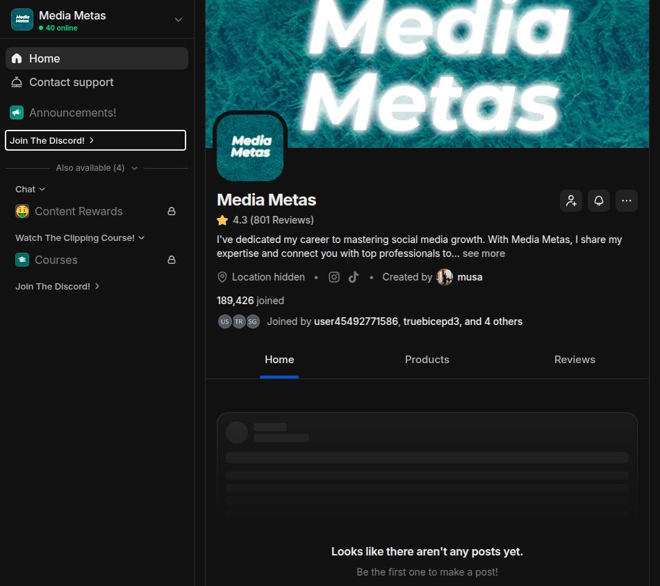 Free member view on Whop, Sep 27, 2026