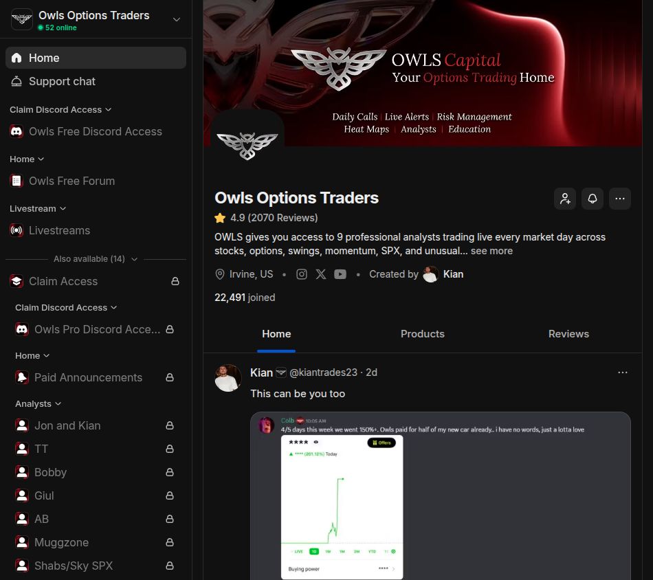 Free member view on Whop, Sep 27, 2026
