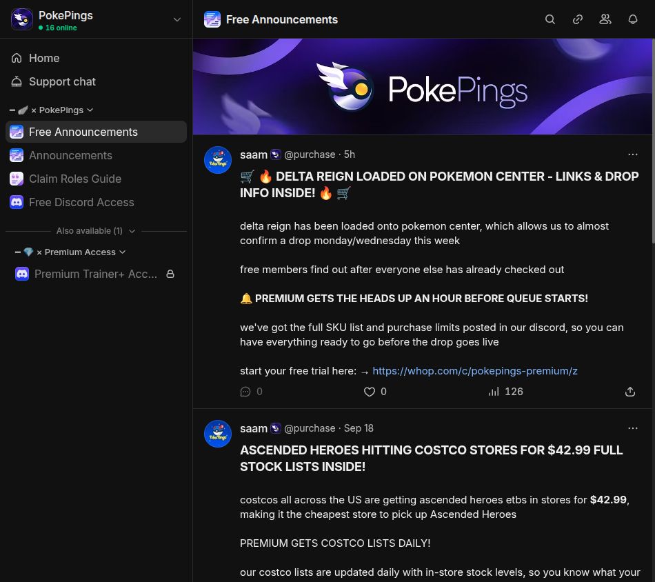 Free member view on Whop, Sep 27, 2026