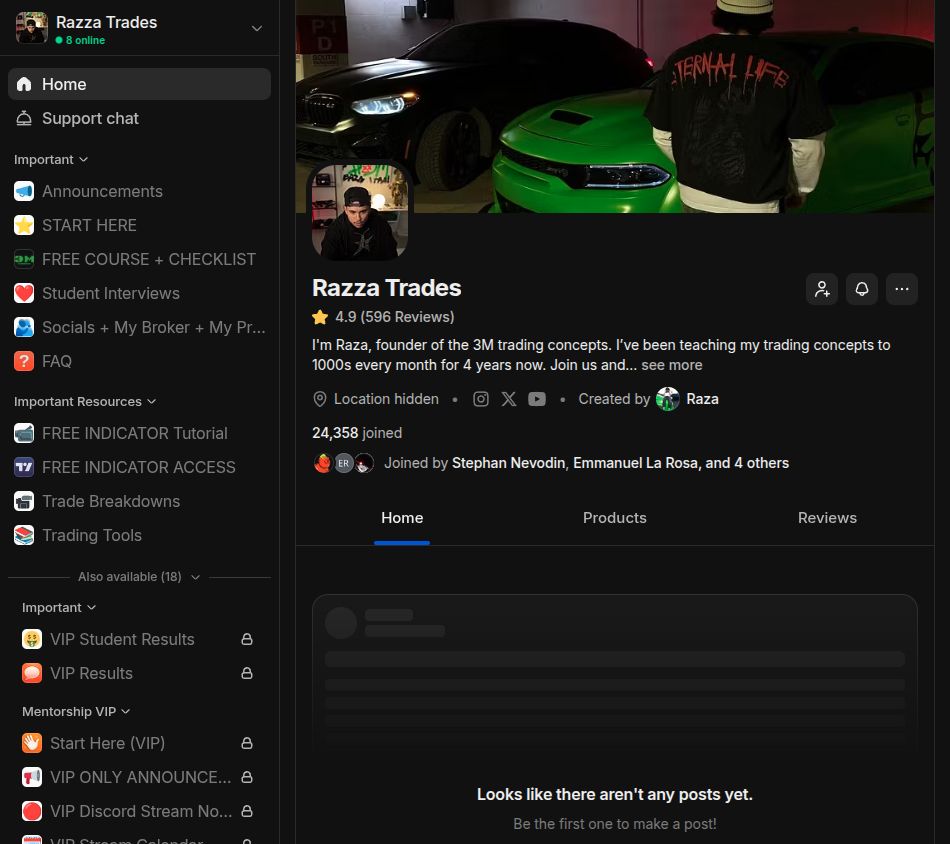 Free member view on Whop, Sep 27, 2026