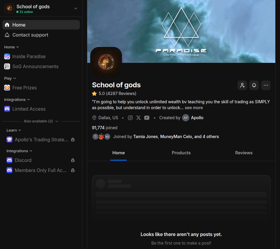 Free member view on Whop, Sep 27, 2026