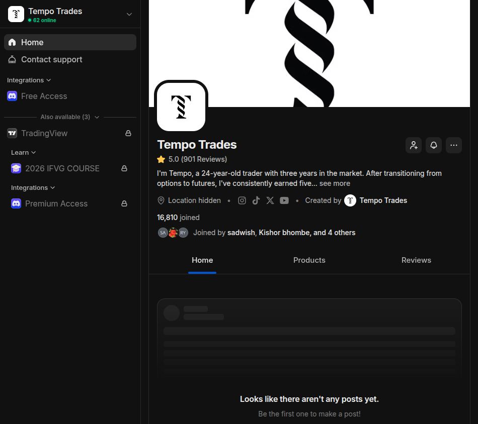 Free member view on Whop, Sep 27, 2026