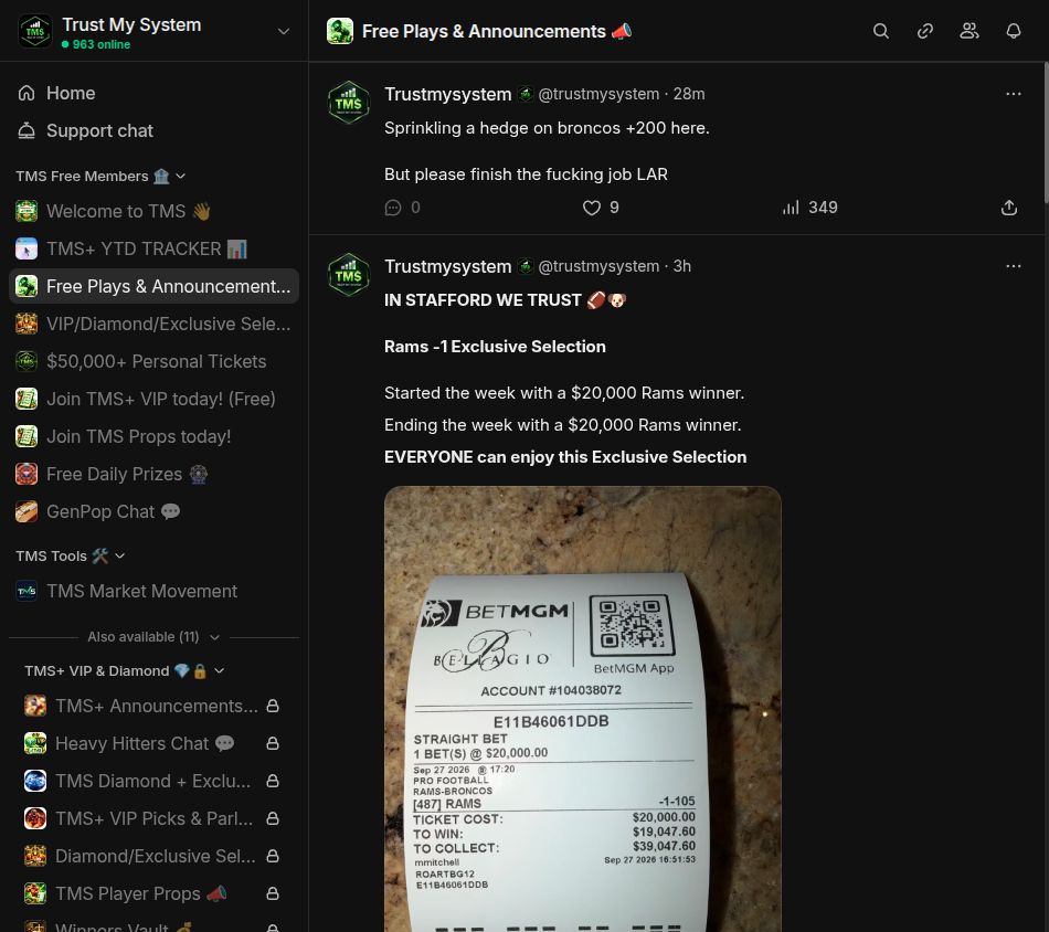 Free member view on Whop, Sep 27, 2026