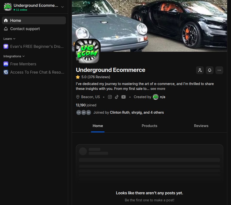 Free member view on Whop, Sep 27, 2026