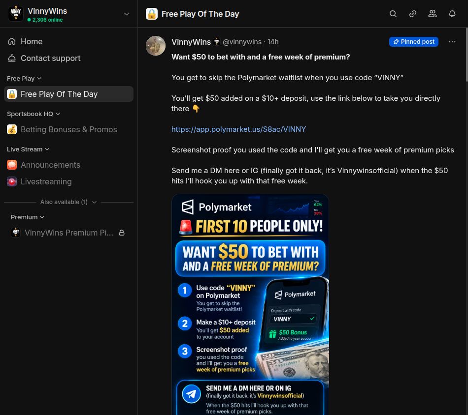 Free member view on Whop, Sep 27, 2026